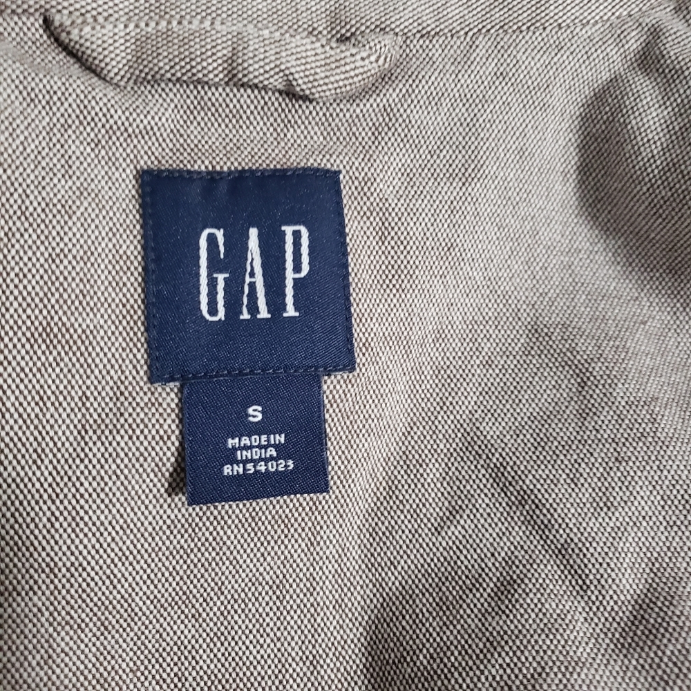 GAP Double Breasted Khaki Cropped Lightweight Jacket, Size Small - Picture 7 of 8